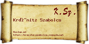 Kránitz Szabolcs névjegykártya