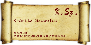 Kránitz Szabolcs névjegykártya
