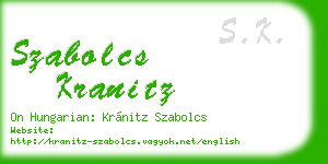 szabolcs kranitz business card
